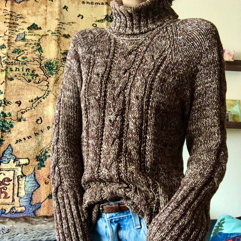 Calvin Klein Cable Knit Brown Sweater size Small